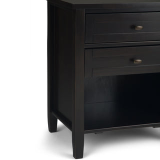 Sunvega Solid Wood Transitional Nightstand with Two Drawers in Hickory Brown