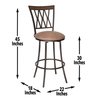 Sunvega Heavy Duty Swivel Bar Stool with Upholstered Seat and Metal Footrest