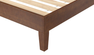 Sunvega Twin Platform Bed with 14-Slat System and Natural Pine Finish
