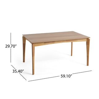 Sunvega Mid-Century Modern Dining Table with Rubberwood Legs and Faux Wood Tabletop