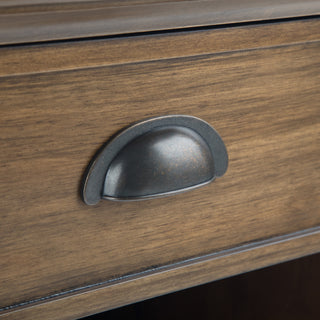 Sunvega Rustic Natural Aged Brown Solid Wood Bedside Table with Drawer