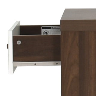 Sunvega Mid-Century Modern Nightstand with Drawer and Shelf for Bedroom Storage