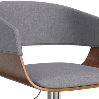 Sunvega Adjustable Swivel Bar Stool with Light Grey Linen Look Upholstery