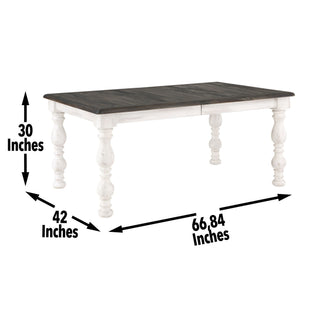 Sunvega Hand-Stained Acacia Wood Dining Table with Extendable Leaf