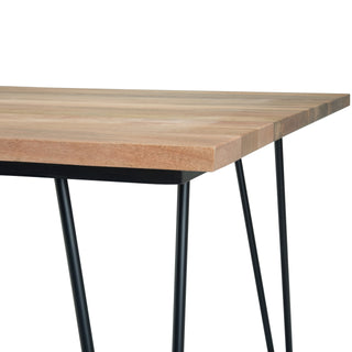 Sunvega Handcrafted Mango Wood Dining Table with Hairpin Legs in Natural