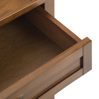 Sunvega Light Golden Brown Solid Wood Transitional Nightstand with Two Drawers