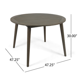Sunvega Acacia Wood Gray Dining Table with Water Resistant Finish for Patio
