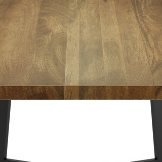 Sunvega Light Brown Solid Mango Wood Modern Industrial Dining Table for 6