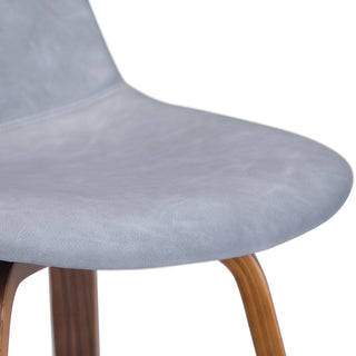 Sunvega Mid Century Modern Bentwood Bar Stools with Vegan Faux Leather Upholstery Set of 2