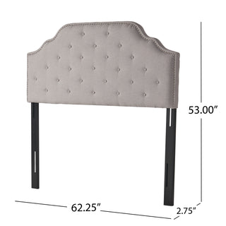 Sunvega Queen Size Upholstered Headboard with Tufted Design and Nailhead Trim