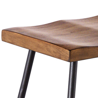 Sunvega Natural Honey Finish Sled Base Backless Counter Stool Set of 2
