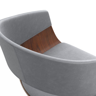 Sunvega Adjustable Swivel Bar Stool with Footrest in Stone Grey Faux Leather