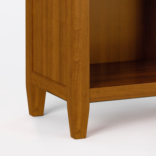 Sunvega Light Golden Brown Solid Wood Bedside Table with Two Spacious Drawers