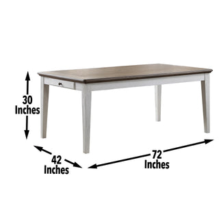 Sunvega Oak Dining Table with Plank Top and Drawer for Six Seating