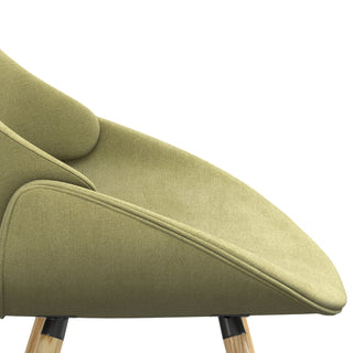 Sunvega Acid Green Mid Century Modern Bentwood Dining Chair with Light Brown Frame