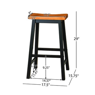 Sunvega Toluca Saddle Wood Barstool Set of Two for Serving Area