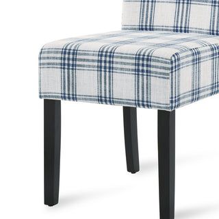 Sunvega Contemporary Upholstered Fabric Dining Chairs with Rubberwood Legs Set of 2