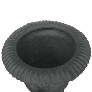 Sunvega Roman Design Concrete Chalice Urn Planter with Botanical Accents for Garden