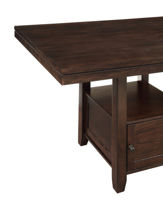 Sunvega Mindi Veneer and Asian Hardwood Espresso Counter Table with Storage