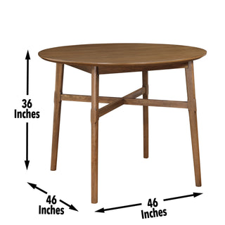 Sunvega Dark Brown Round Counter Table with Canted Chamfered Hairpin Legs