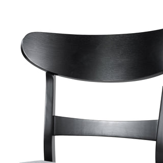 Sunvega Mid-Century Modern Upholstered Dining Chairs with Rubberwood Legs Set of 2