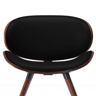 Sunvega Mid Century Modern Dining Chair with Black Vegan Faux Leather Upholstery