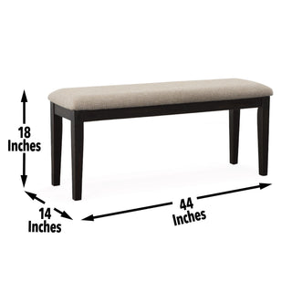 Sunvega Solid Wood Upholstered Bench with Memory Foam Topper for Hallway or Bedroom