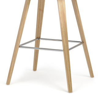 Sunvega Mid Century Modern Bentwood Counter Bar Stool Set of 2 with Chrome Foot Rest