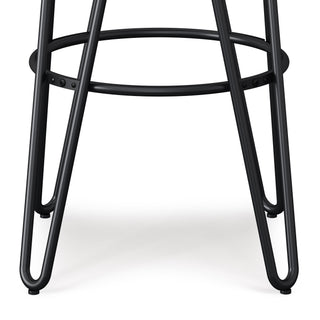 Sunvega Industrial Metal Bar Stool with Natural Wood Seat and Hairpin Legs