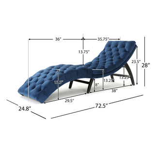 Sunvega Elegant Tufted Velvet Chaise Lounge for One-Person Relaxation