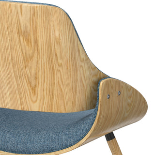 Sunvega Mid Century Modern Bentwood Dining Chair with Wood Back in Denim Blue