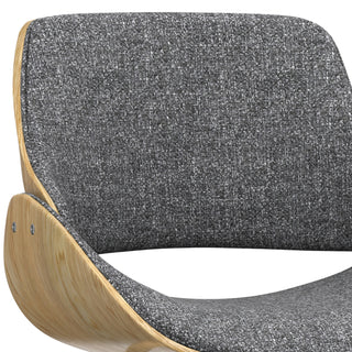 Sunvega Mid Century Modern Bentwood Dining Chair with Grey Woven Fabric