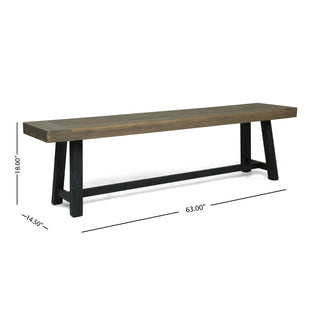 Sunvega Acacia Wood Outdoor Bench Set with Slat Design and Teak Finish
