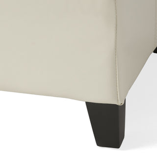 Sunvega Contemporary Upholstered Storage Ottoman Bench with Stitched Details