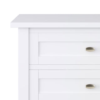 Sunvega White Transitional Nightstand with Two Drawers and Open Shelf 24 Inch Wide