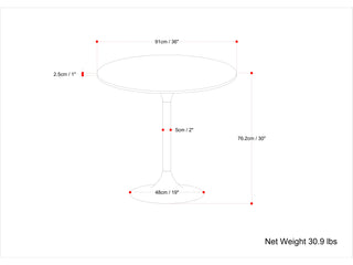 Sunvega Handcrafted Walnut Mango Wood Round Dining Table for 3