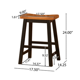 Sunvega Walnut Wood Saddle Counter Stool for Indoor Serving Area 24" H