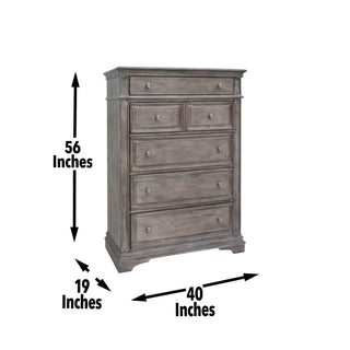 Sunvega Waxed Driftwood Finish Hardwood Vintage Chest with Pewter Hardware