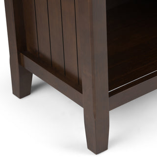 Sunvega Dark Brunette Brown Solid Wood Transitional Bedside Table with Drawer
