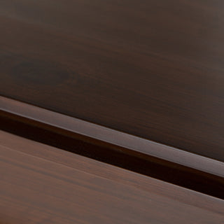Sunvega Handcrafted Russet Brown Solid Wood Sideboard Buffet with Glass Doors