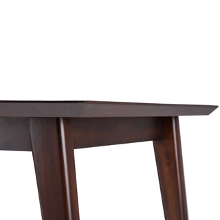 Sunvega Java Brown Handcrafted Solid Rubberwood Dining Table for 6
