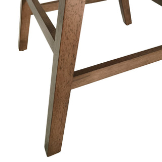Sunvega Mid-Century Modern Rubberwood Counter Stool Set with Upholstered Seating