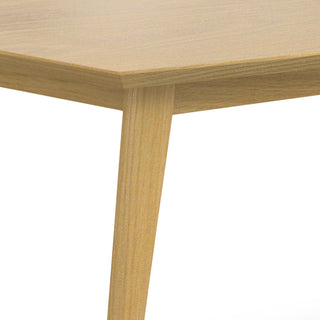 Sunvega Handcrafted Mid-Century Modern Oak Veneer Dining Table for 6