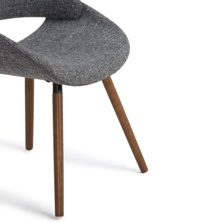 Sunvega Mid Century Modern Bentwood Dining Chair with Grey Woven Fabric