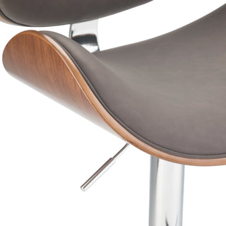 Sunvega Mid Century Modern Adjustable Swivel Bar Stool in Distressed Brown