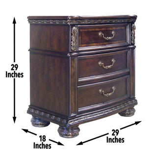Sunvega Monte Carlo Dark Brown Nightstand with Dovetail Drawer Construction