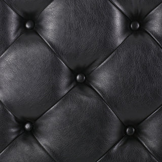 Sunvega Round Ottoman with Faux Leather Upholstery and Open Shelf for Living Room