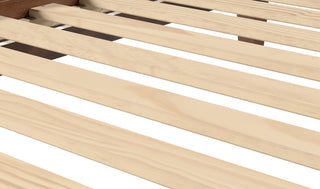 Sunvega Twin Platform Bed with 14-Slat System and Natural Pine Finish