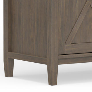 Sunvega Handcrafted Solid Wood Smoky Brown Sideboard with Drawers and Doors
