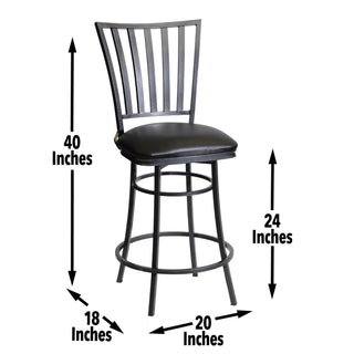 Sunvega Commercial Grade Swivel Counter Stool with Upholstered Seat and Footrest